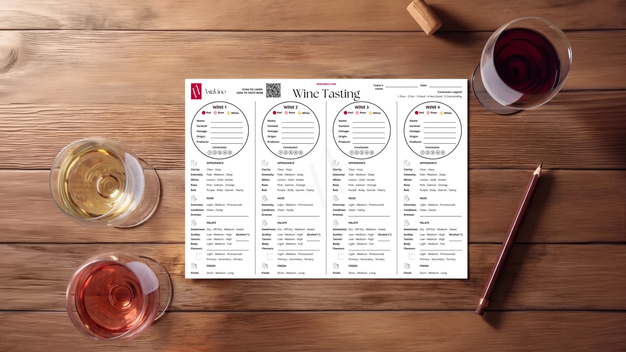 Cover of Asiavino Tasting Sheet