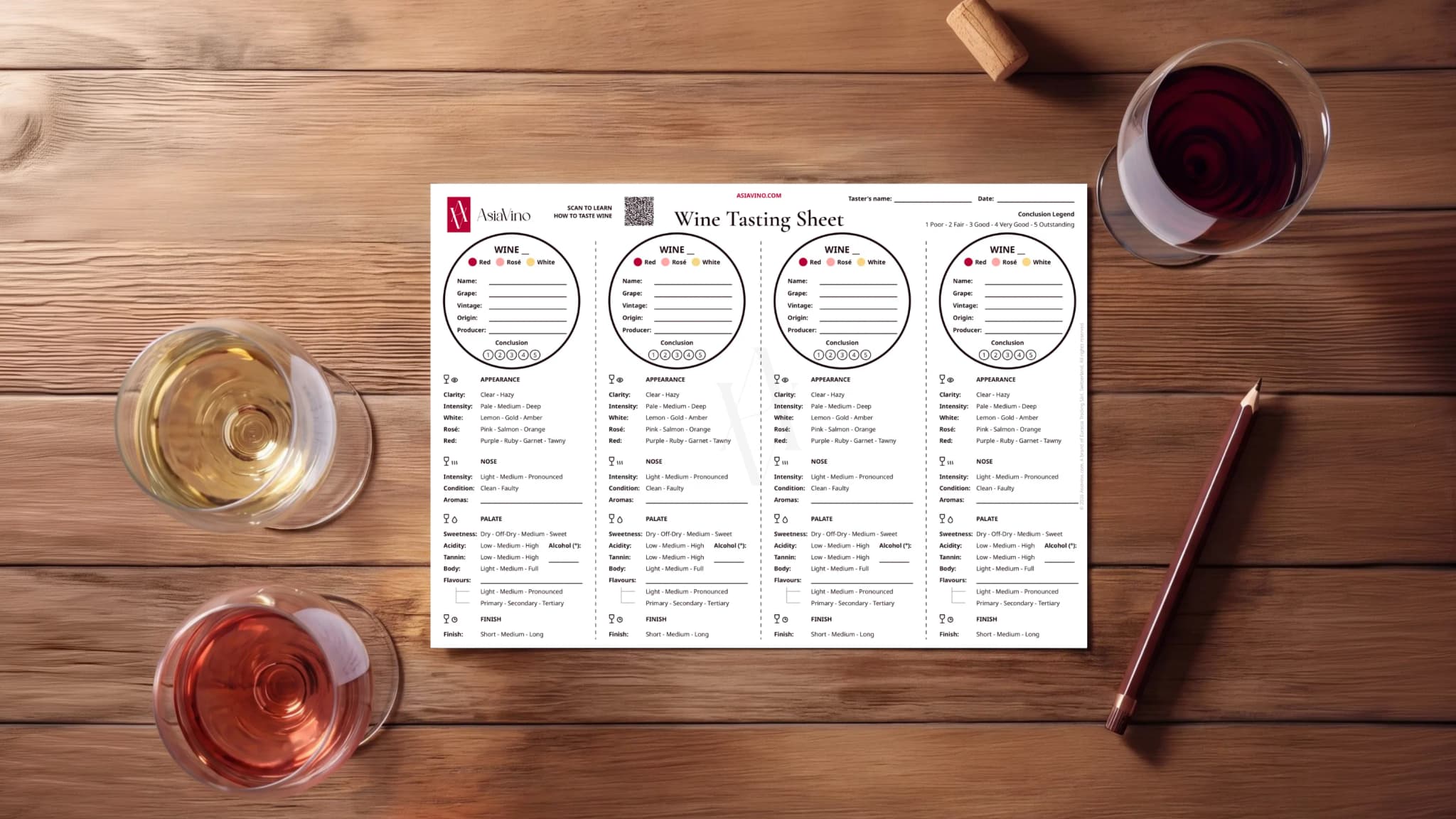 Wine Tasting Sheet