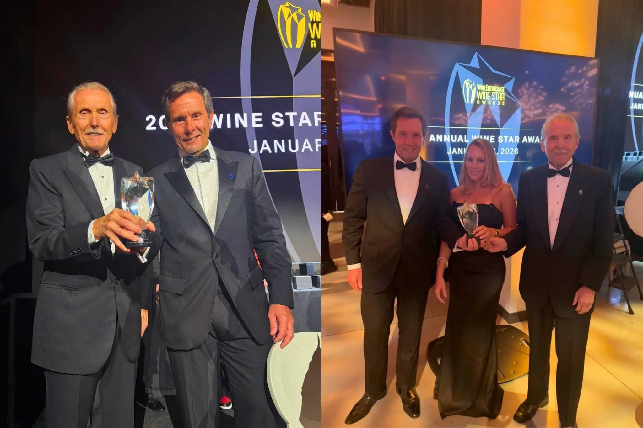Alberto Arizu(Sr)與 Alberto Arizu(Jr)代表 Luigi Bosca,出席 2026 年 1 月 26 日於紐約舉行的 Wine Enthusiast Wine Star Awards 2025。